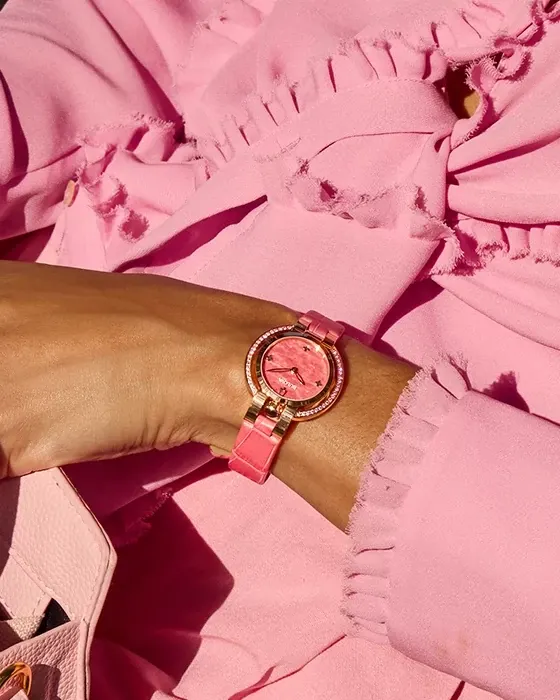 Pink Dial Leather Strap Rubaiyat Spring 97R103 | Bulova